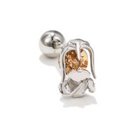 Cartoon Ear Bone Nails Piercing Screw Ball Creative Copper Earrings Wholesale sku image 13
