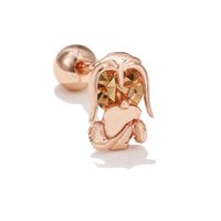 Cartoon Ear Bone Nails Piercing Screw Ball Creative Copper Earrings Wholesale sku image 12