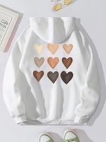 Women's Hoodie Long Sleeve Hoodies & Sweatshirts Printing Pocket Simple Style Heart Shape main image 2