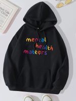 Women's Hoodie Long Sleeve Hoodies & Sweatshirts Printing Pocket Simple Style Letter main image 2