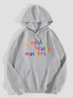 Women's Hoodie Long Sleeve Hoodies & Sweatshirts Printing Pocket Simple Style Letter main image 4