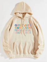 Mujeres Sudadera Manga Larga Sudaderas Con Capucha Y Sudaderas Impresión Bolsillo Casual Letra main image 2