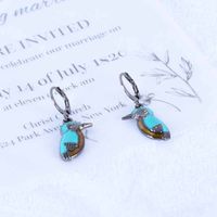 Bohemian Bird Alloy Plating Turquoise Women's Earrings 1 Pair main image 8