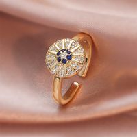 Love Zircon Ring Gold Fashion Adjustable Copper Ring Wholesale sku image 6