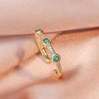 Love Zircon Ring Gold Fashion Adjustable Copper Ring Wholesale sku image 17