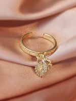 Love Zircon Ring Gold Fashion Adjustable Copper Ring Wholesale sku image 15