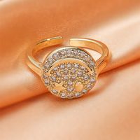Love Zircon Ring Gold Fashion Adjustable Copper Ring Wholesale sku image 22