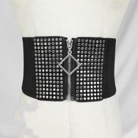 Fashion Solid Color Pu Leather Rivet Women's Corset Belts sku image 2
