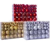 Christmas Retro Ball Plastic Party Hanging Ornaments 100 Pieces main image 1