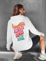 Women's Hoodie Long Sleeve Hoodies & Sweatshirts Printing Pocket Fashion Letter Slogan main image 5