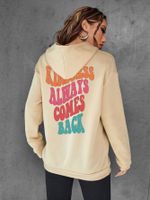 Women's Hoodie Long Sleeve Hoodies & Sweatshirts Printing Pocket Fashion Letter Slogan main image 4