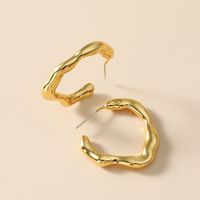 Paris Hollow Letter Semicircle Design Styling C-shaped Earrings sku image 36