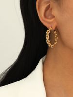 Paris Hollow Letter Semicircle Design Styling C-shaped Earrings sku image 9