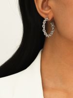 Paris Hollow Letter Semicircle Design Styling C-shaped Earrings sku image 11