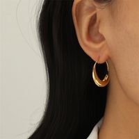 Paris Hollow Letter Semicircle Design Styling C-shaped Earrings sku image 48