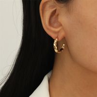 Aretes En Forma De C Con Diseño De Semicírculo De Letras Huecas De París sku image 29