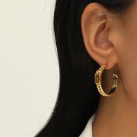 Paris Hollow Letter Semicircle Design Styling C-shaped Earrings sku image 15