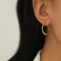 Paris Hollow Letter Semicircle Design Styling C-shaped Earrings sku image 21