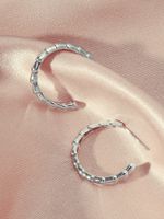 Paris Hollow Letter Semicircle Design Styling C-shaped Earrings sku image 37