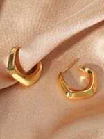 Paris Hollow Letter Semicircle Design Styling C-shaped Earrings sku image 23