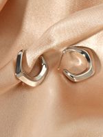 Paris Hollow Letter Semicircle Design Styling C-shaped Earrings sku image 24