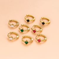 1 Pair Fashion Geometric Gold Plated Stainless Steel Zircon Gold Plated Hoop Earrings main image 8