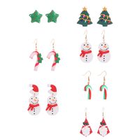 1 Pair Fashion Christmas Tree Snowman Soft Clay Drop Earrings main image 1