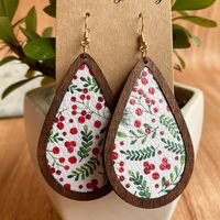 Ethnic Style Plaid Snowman Pu Leather Women's Drop Earrings 1 Pair main image 5