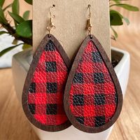 Ethnic Style Plaid Snowman Pu Leather Women's Drop Earrings 1 Pair main image 3