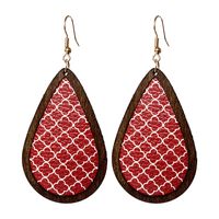 Ethnic Style Plaid Snowman Pu Leather Women's Drop Earrings 1 Pair main image 2