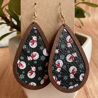 Ethnic Style Plaid Snowman Pu Leather Women's Drop Earrings 1 Pair sku image 6