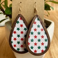 Ethnic Style Plaid Snowman Pu Leather Women's Drop Earrings 1 Pair sku image 10