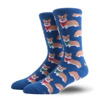 Men's Fashion Animal Cat Elk Nylon Cotton Jacquard Crew Socks sku image 5