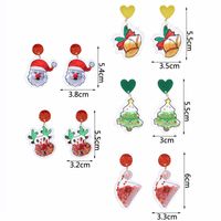 Fashion Christmas Tree Santa Claus Bell Pvc Printing Transparent Women's Drop Earrings 1 Pair main image 1