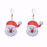 Fashion Christmas Tree Santa Claus Bell Pvc Printing Transparent Women's Drop Earrings 1 Pair sku image 3