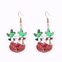 Fashion Christmas Tree Santa Claus Bell Pvc Printing Transparent Women's Drop Earrings 1 Pair sku image 5