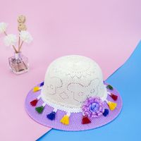 Enfants Unisexe Mode Fleur Gland Chapeau De Paille main image 5