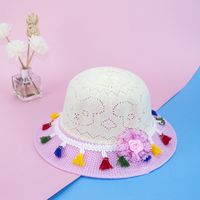 Children Unisex Fashion Flower Tassel Straw Hat sku image 1