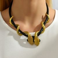 Moda Serpiente Aleación Embutido Diamantes De Imitación Mujeres Collar 1 Pieza main image 4