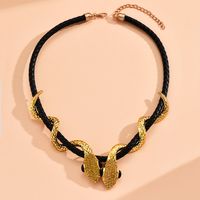 Fashion Snake Alloy Inlay Rhinestones Women's Necklace 1 Piece sku image 1