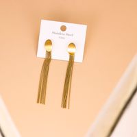 Simple Style Tassel Stainless Steel Tassel Gold Plated Drop Earrings 1 Pair main image 4