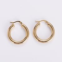 Simple Style Geometric Polishing Stainless Steel No Inlaid 18K Gold Plated Earrings sku image 2