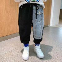 Süß Mode Farbblock Baumwollmischung Asymmetrisch Jeans Baby Kleidung sku image 8