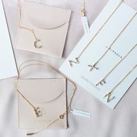 Fashion Letter Copper Plating Inlay Rhinestones Pendant Necklace 1 Piece main image 5