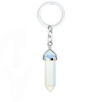 Retro Geometric Alloy Plating Natural Stone Women's Bag Pendant Keychain sku image 9