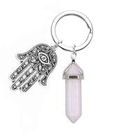 Fashion Hand Of Fatima Alloy Plating Natural Stone Unisex Bag Pendant Keychain main image 5