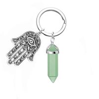 Fashion Hand Of Fatima Alloy Plating Natural Stone Unisex Bag Pendant Keychain main image 2