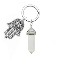 Fashion Hand Of Fatima Alloy Plating Natural Stone Unisex Bag Pendant Keychain sku image 13