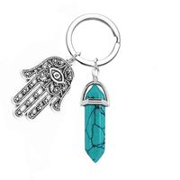 Fashion Hand Of Fatima Alloy Plating Natural Stone Unisex Bag Pendant Keychain sku image 12