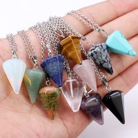 Fashion Hexagonal Cone Natural Stone Pendant Necklace 1 Piece main image 6